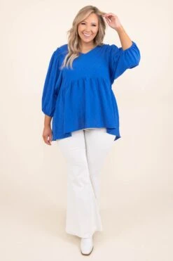 Giving You Time Top, Cobalt Blue -VogueBabe Store GivingYouTimeTop CobaltBlue 6890