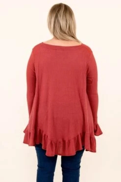 Happier Than Ever Tunic, Brick Red -VogueBabe Store HappierThanEverTunic BrickRed 2802