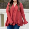 Happier Than Ever Tunic, Brick Red