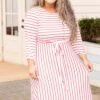 Holding Hands On The Boardwalk Dress, Ivory-Coral