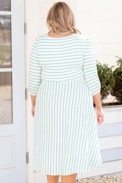 Holding Hands On The Boardwalk Dress, Ivory-Mint -VogueBabe Store HoldingHandsOnTheBoardwalkDress Ivory Mint 9931