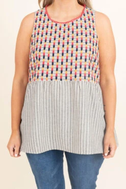 I'm Feeling Fancy Top, Ivory Charcoal -VogueBabe Store I mFeelingFancyTop IvoryCharcoal 9056