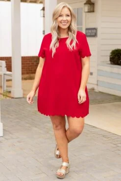 Just Walked Into The Room Dress, Red -VogueBabe Store JustWalkedIntoTheRoomDress Red 9247