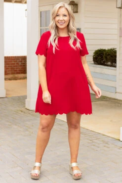 Just Walked Into The Room Dress, Red -VogueBabe Store JustWalkedIntoTheRoomDress Red 9250