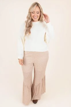 Lively Days Pants, Camel Ivory -VogueBabe Store LivelyDaysPants CamelIvory 0641