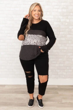 Making New Traditions Top, Charcoal -VogueBabe Store MakingNewTraditionsTop Charcoal 9326