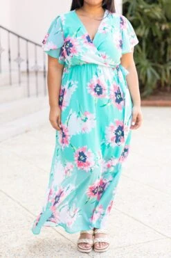 Meet Me In The Garden Dress, Mint -VogueBabe Store MeetMeInTheGardenDress Mint 0178