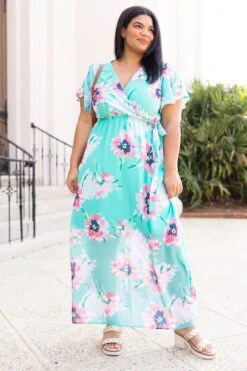 Meet Me In The Garden Dress, Mint -VogueBabe Store MeetMeInTheGardenDress Mint 0185
