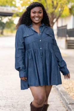 Never Stop Dreaming Dress, Dark Wash