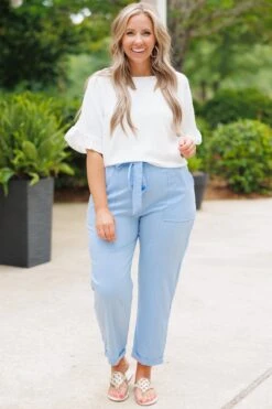 Nice For Once Pants, Light Blue -VogueBabe Store NiceForOncePants LightBlue 6