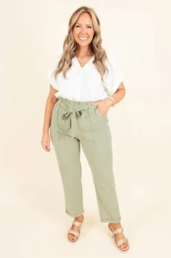 Nice For Once Pants, Sage 12 Nice For Once Pants, Sage -VogueBabe Store NiceForOncePants Sage 9872