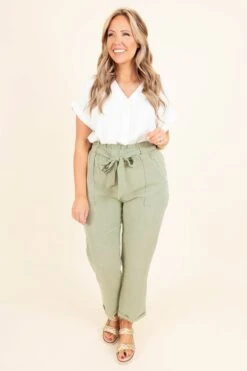 Nice For Once Pants, Sage 14 Nice For Once Pants, Sage -VogueBabe Store NiceForOncePants Sage 9873
