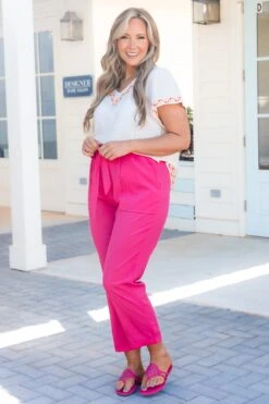 Nice For Once Pants, Fuchsia -VogueBabe Store NiceForOnePants Fuchsia 3 c5f0a969 8621 486f a3d9 e9e3798eee24