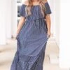 Not An Illusion Maxi Dress, Navy-Ivory 1 Not An Illusion Maxi Dress, Navy-Ivory -VogueBabe Store NotAnIllusionMaxiDress Navy Ivory 3