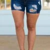 Not Falling Asleep Shorts, Dark Navy -VogueBabe Store NotFallingAsleepShorts DarkNavy 2