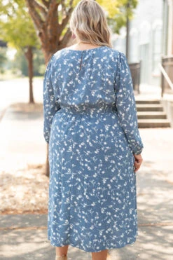 Only Happiness Dress, Blue -VogueBabe Store OnlyHappinessDress Blue 9887