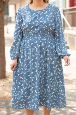 Only Happiness Dress, Blue -VogueBabe Store OnlyHappinessDress Blue 9888