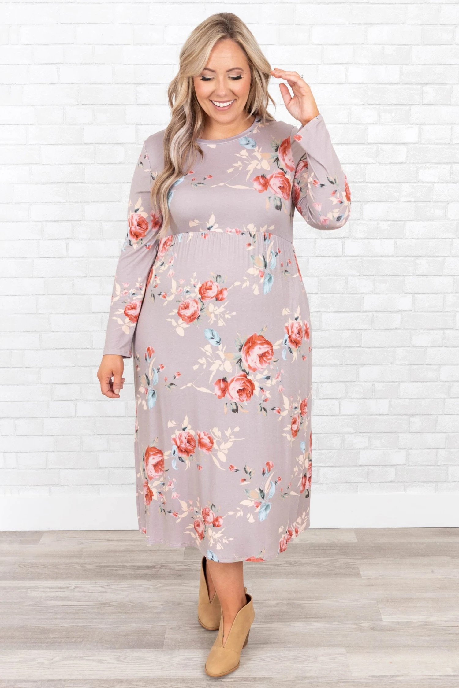 Phases And Stages Dress, Taupe 4 Phases And Stages Dress, Taupe - Image 2