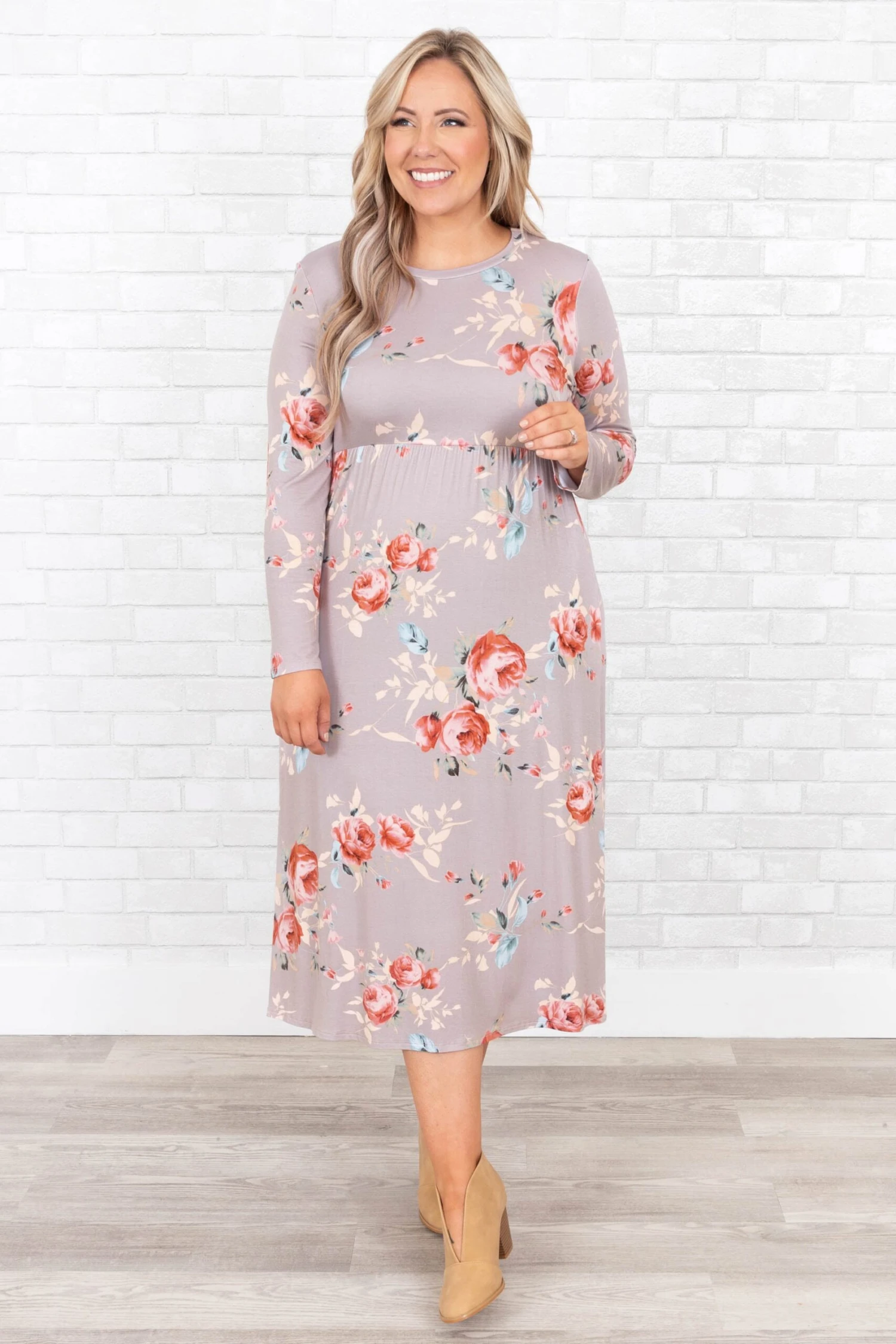 Phases And Stages Dress, Taupe 5 Phases And Stages Dress, Taupe - Image 3