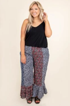 Poppy Strolls Pants, Navy Mix -VogueBabe Store PoppyStrollsPants NavyMix 2