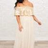 Posh Outlook Maxi Dress, Gold -VogueBabe Store PoshOutlookMaxiDress Gold 2