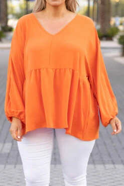 Queen For A Day Top, Orange -VogueBabe Store QueenForADayTop Orange 2931