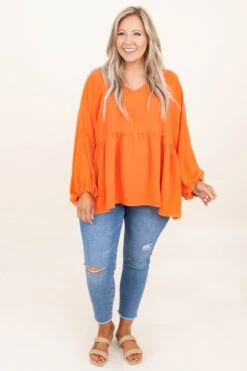 Queen For A Day Top, Orange -VogueBabe Store QueenForADayTop Orange 9930