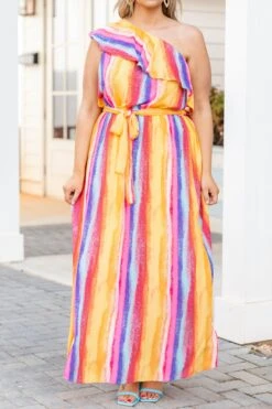 Queen Of Stripes Dress, Multi -VogueBabe Store QueenOfStripesDress Multi 9438