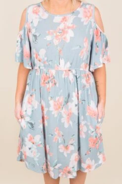 By The Seaside Dress, Blue -VogueBabe Store SOL 4678