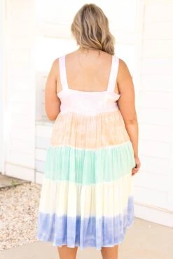 Sherbert Dreams Dress, Pastel Combo -VogueBabe Store SherbertDreamsDress PastelCombo 0688