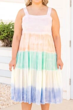 Sherbert Dreams Dress, Pastel Combo -VogueBabe Store SherbertDreamsDress PastelCombo 0689