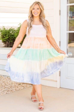 Sherbert Dreams Dress, Pastel Combo -VogueBabe Store SherbertDreamsDress PastelCombo 0704