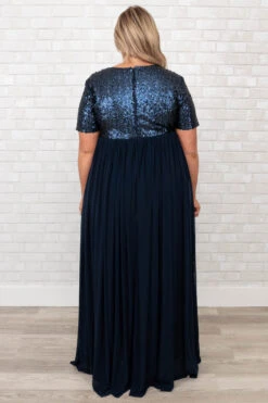 Shining Like A Diamond Dress, Navy -VogueBabe Store ShiningLikeADiamondDress Navy 9977