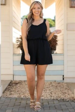 Simple Romper, Black -VogueBabe Store SimpleRomper Black 6