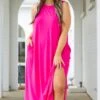 Simple Truths Midi Dress, Fuchsia -VogueBabe Store SimpleTruthsMidiDress Fuchsia 3