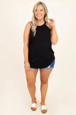 Never Will Shorts, Dark Blue -VogueBabe Store SimplyElegantTank Black 9958