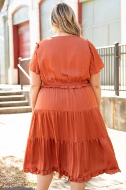 Southern Soul Dress, Rust -VogueBabe Store SouthernSoulDress Rust 1172