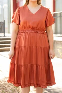 Southern Soul Dress, Rust -VogueBabe Store SouthernSoulDress Rust 1173