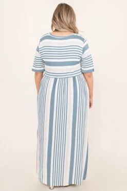 Stripe On Cue Maxi Dress, Sage -VogueBabe Store StripeOnCueMaxiDress Sage 6808