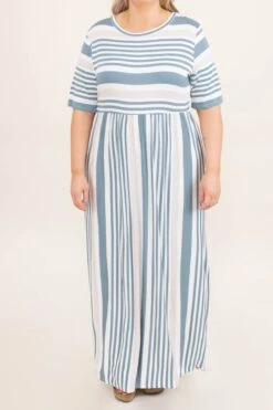 Stripe On Cue Maxi Dress, Sage -VogueBabe Store StripeOnCueMaxiDress Sage 6809