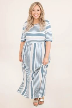 Stripe On Cue Maxi Dress, Sage -VogueBabe Store StripeOnCueMaxiDress Sage 6811