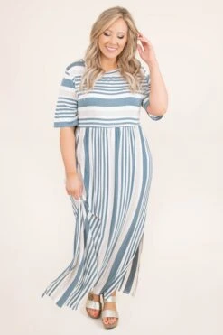 Stripe On Cue Maxi Dress, Sage -VogueBabe Store StripeOnCueMaxiDress Sage 6812