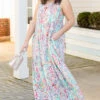 Summer Babe Maxi Dress, Gray Multi