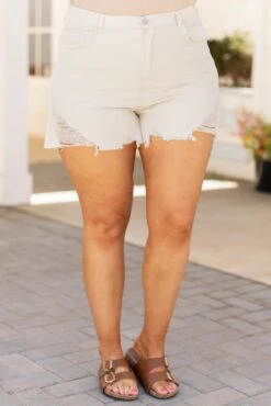 Sunkissed Skin Shorts, Beige -VogueBabe Store SunkissedSkinShorts Beige 2