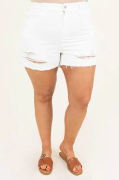 Sunset Surf Shorts, White -VogueBabe Store SunsetSurfShorts White 6256