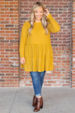 Sweet Embrace Top, Mustard -VogueBabe Store SweetEmbraceTop Mustard 2