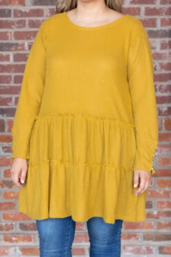 Sweet Embrace Top, Mustard -VogueBabe Store SweetEmbraceTop Mustard 3044