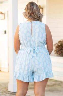 Tangled Up In Blue Romper, Baby Blue -VogueBabe Store TangledUpInBlueRomper BabyBlue 9414