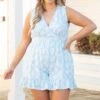 Tangled Up In Blue Romper, Baby Blue -VogueBabe Store TangledUpInBlueRomper BabyBlue 9421