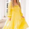 Tear Drops On My Guitar Dress, Yellow